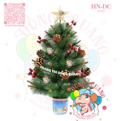 Cây thông mini cước đầu vàng gắn trái thông, cherry (HN-DC)