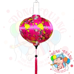 Lồng đèn Hội An vải bóng hoa văn - dáng tròn