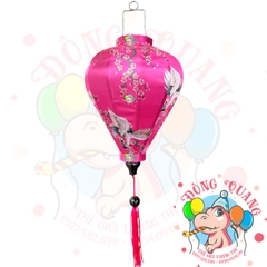 Lồng đèn Hội An vải bóng hoa văn - dáng tỏi