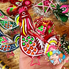 Đèn giấy kiếng khung tre mini