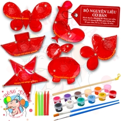 Bộ kit làm lồng đèn Trung thu khung tre giấy kiếng (30-60cm)
