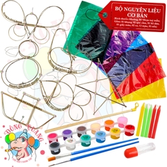 Bộ kit làm lồng đèn Trung thu khung tre giấy kiếng (30-60cm)
