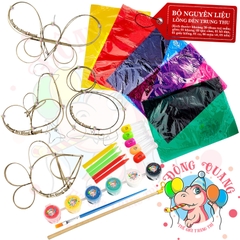 Bộ kit làm lồng đèn Trung thu khung tre giấy kiếng