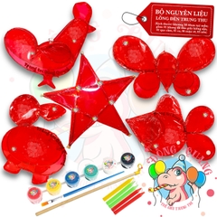 Bộ kit làm lồng đèn Trung thu khung tre giấy kiếng