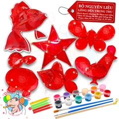 Bộ kit làm lồng đèn Trung thu khung tre giấy kiếng (30-60cm)