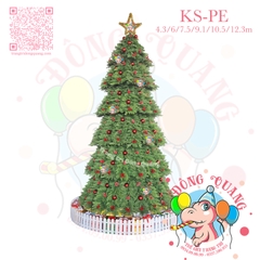 Cây thông khổng lồ PE 3 loại lá trang trí