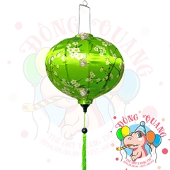 Lồng đèn Hội An vải bóng hoa văn - dáng tròn