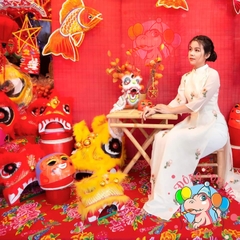 Đầu lân cho trẻ em (lông dài)