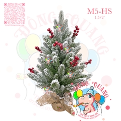 Cây thông mini PE 2 loại lá phủ tuyết cherry