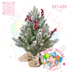 Cây thông mini PE 2 loại lá phủ tuyết cherry