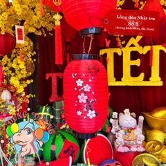 Lồng đèn Nhật Bản vải trụ Hoa Anh Đào (cặp)