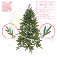 Cây thông toàn bộ lá PE (cành tự động xoè)