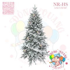 Cây thông phủ tuyết toàn bộ lá PE (cành tự động xoè)