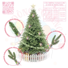 Cây thông 3 loại lá PE (cành tự động xoè)