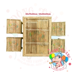 Bàn ghế tre trang trí tiểu cảnh