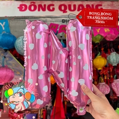 Bong bóng nhôm chữ, số (40/80/100cm) - hồng sao