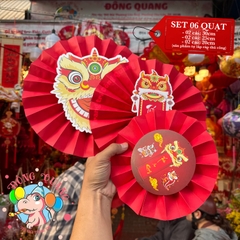 Quạt giấy xếp thủ công (set 6)