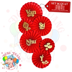 Quạt giấy xếp thủ công (set 6)