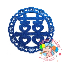 Chữ song Hỷ xốp khung tròn 1 (6 màu)