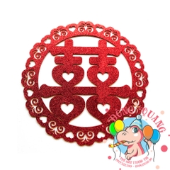 Chữ song Hỷ xốp khung tròn 1 (6 màu)