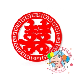 Bảng chữ song Hỷ xốp khung tròn 2 (6 màu)