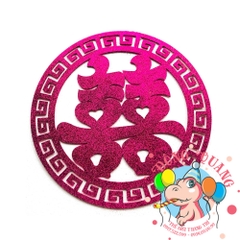 Bảng chữ song Hỷ xốp khung tròn 2 (6 màu)