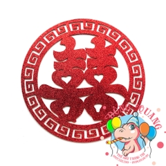 Bảng chữ song Hỷ xốp khung tròn 2 (6 màu)