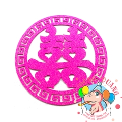 Bảng chữ song Hỷ xốp khung tròn 2 (6 màu)