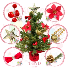 Cây thông mini xanh vàng