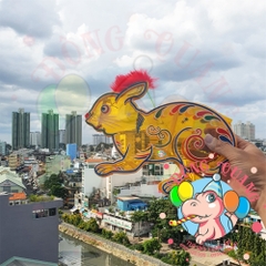 Đèn Trung thu giấy kiếng khung nhựa lớn 25cm