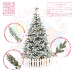 Cây thông 3 loại lá PE, PVC phủ tuyết (cành tự động xoè)