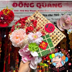 Tấm tre đan trang trí Tết