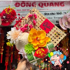 Tấm tre đan trang trí Tết