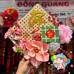 Tấm tre đan trang trí Tết