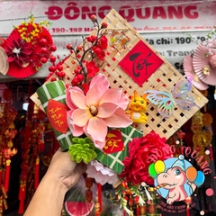 Tấm tre đan trang trí Tết