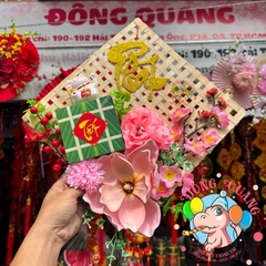 Tấm tre đan trang trí Tết