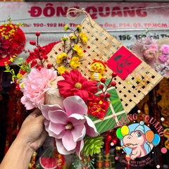 Tấm tre đan trang trí Tết