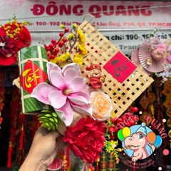 Tấm tre đan trang trí Tết