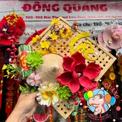 Tấm tre đan trang trí Tết