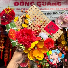 Tấm tre đan trang trí Tết