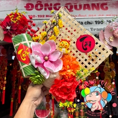 Tấm tre đan trang trí Tết