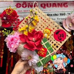 Tấm tre đan trang trí Tết