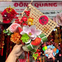 Tấm tre đan trang trí Tết
