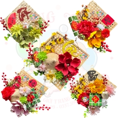 Tấm tre đan trang trí Tết