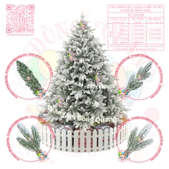 Cây thông PE 2 loại lá phủ tuyết (cành tự động xoè)