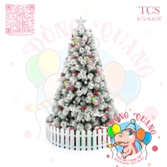 Cây thông cước 2 loại lá phủ tuyết cherry (cành tự động xoè)