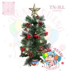 Cây thông mini 3 loại lá có trang trí