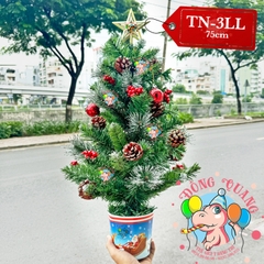 Cây thông mini 3 loại lá có trang trí