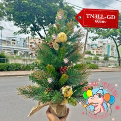 Cây thông mini 3 loại lá lăn kim tuyến