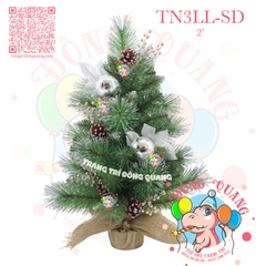 Cây thông mini 3 loại lá lăn kim tuyến (TN3LL-SD/GD)